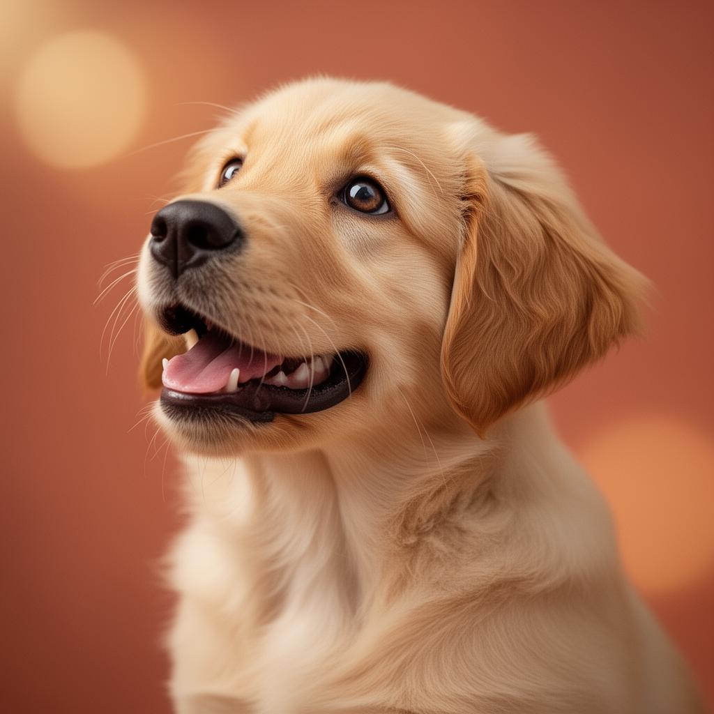 Happy golden retriever puppy